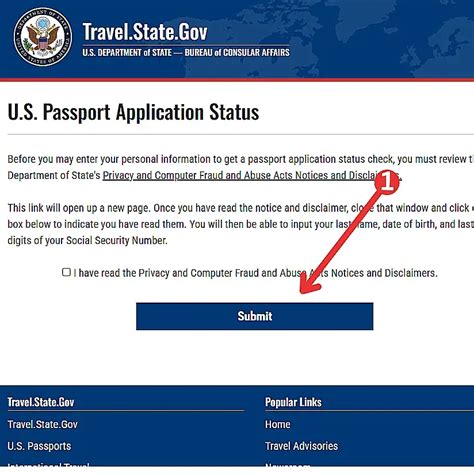 passport application status number