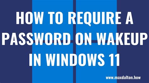 Prevent Windows Asking for a Password on Wake Up from Sleep