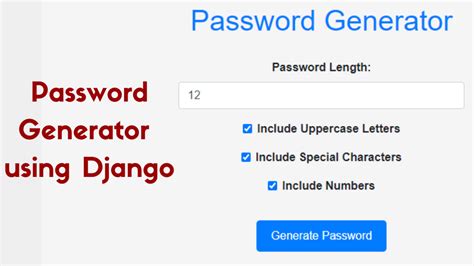 Password Generator In Python Django