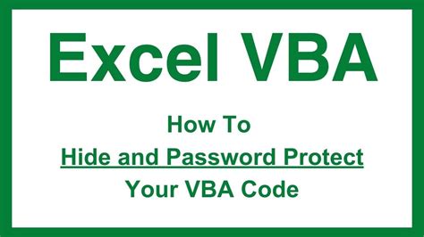 password protect vba code in excel