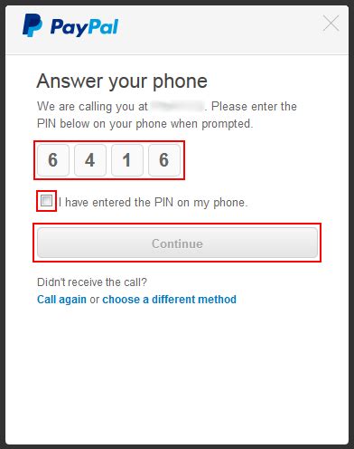 password recovery code paypal