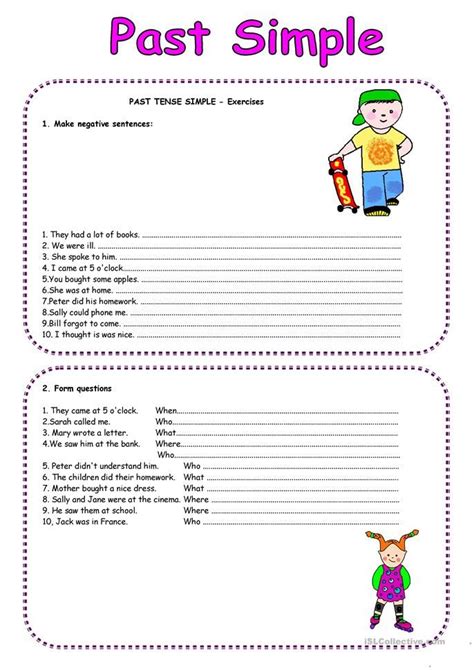 past simple regular verbs negative exercises