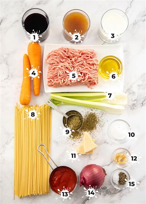 pasta bolognese ingredients