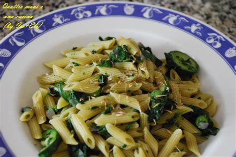 pasta con spinaci e zucchine