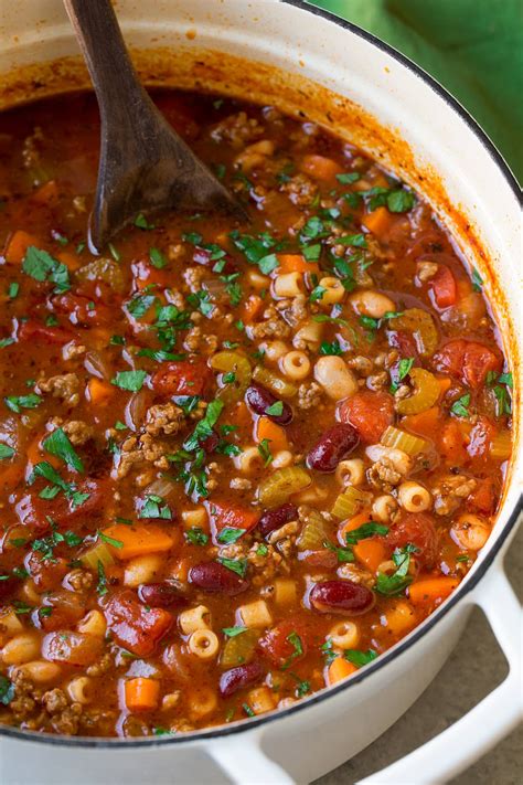 pasta fagioli soup with ground beef