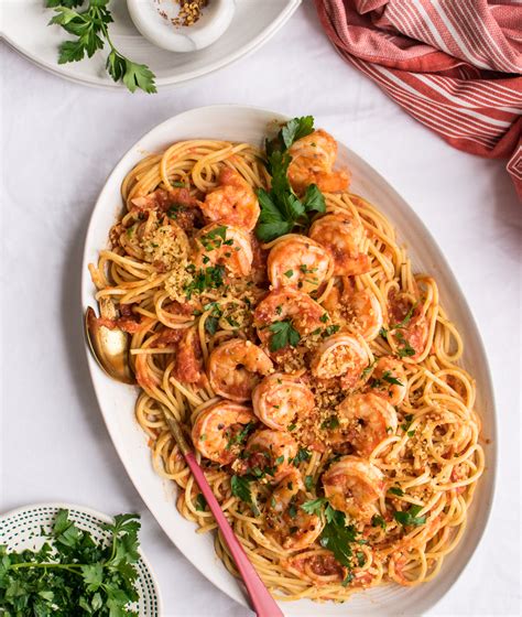 pasta fra diavolo with shrimp