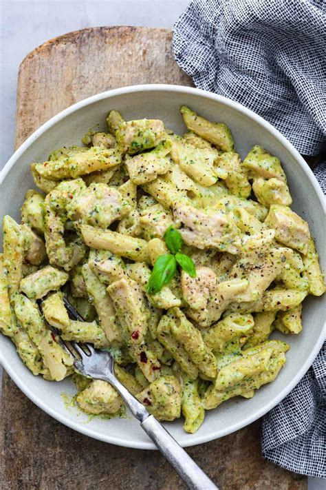 Creamy Chicken Pesto Pasta • Salt & Lavender