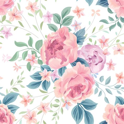 pastel floral print wallpaper