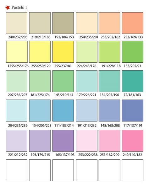 pastel color palette rgb