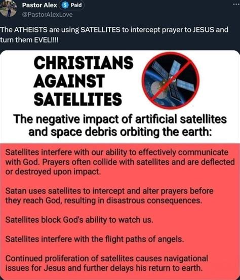pastor alex christians against satellites