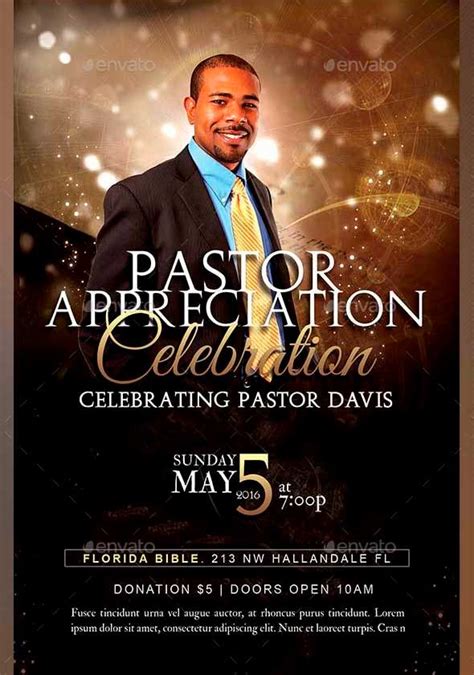 pastor anniversary flyer free template