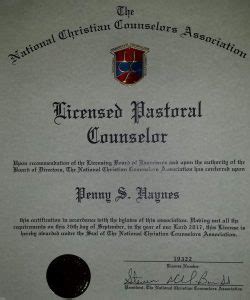 pastoral counseling license