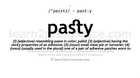 Pasty Definition Slang