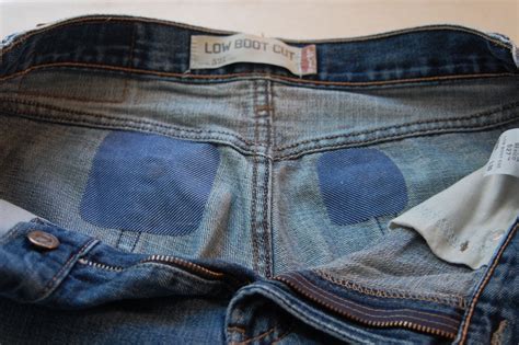 patch jeans from inside