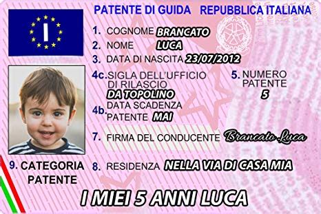 Patente Di Guida Italiana Da Colorare Per Piccoli Disegni