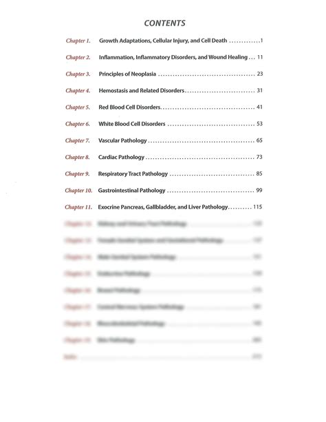 Pathoma Table Of Contents Printable