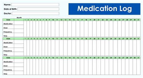 10 Ms Excel Patient Medication Log Template Excel Templates