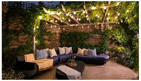 Patio String Lights With Outdoor Dining Room