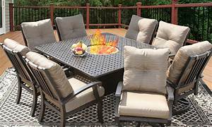 6Pc Gray Outdoor Patio 8 Seater Chat Set With Fire Pit 67.5" Walmart