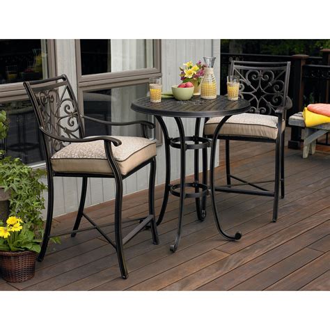 Garden Oasis Rockford 3pc Bistro Set Outdoor Living Patio Furniture