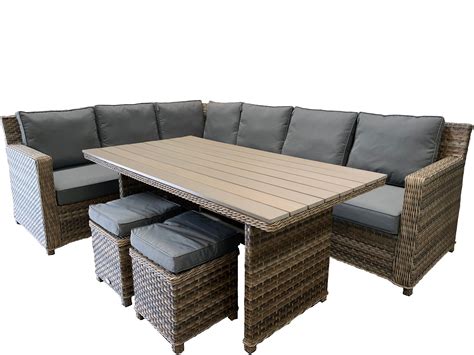 Patio Dining Set With Corner Bench