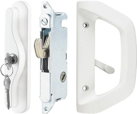 Patio Door Handle Set White Replacement Offset Lock White