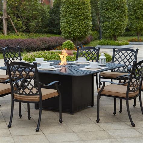 Patio Fire Pit Dining Set