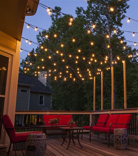 48 Foot S14 Edison Outdoor String Lights Suspended Socket