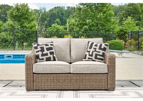 51" Jasmine White Resin Wicker Patio Loveseat with Midnight Black