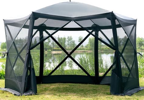 Screen House Tent Instant Outdoor Canopy Pop Up Gazebo 12x12 Gray