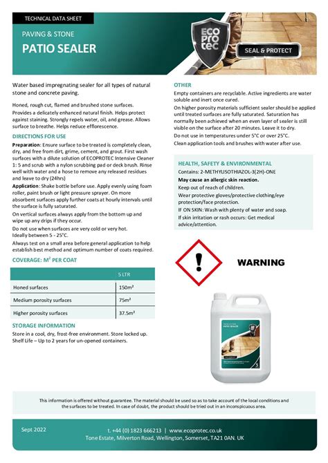 Patio Sealer Instructions