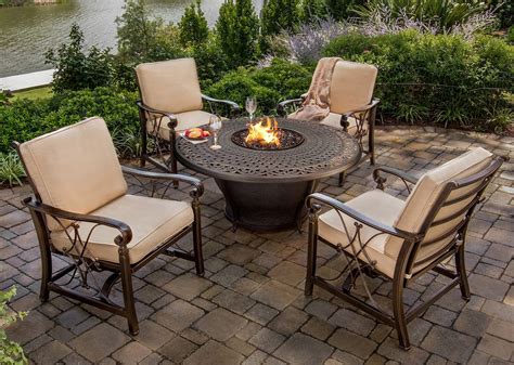 Patio Set With Round Fire Pit