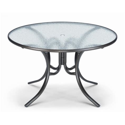 Cloud Mountain Outdoor Patio Table Round Tempered Glass Top Dining