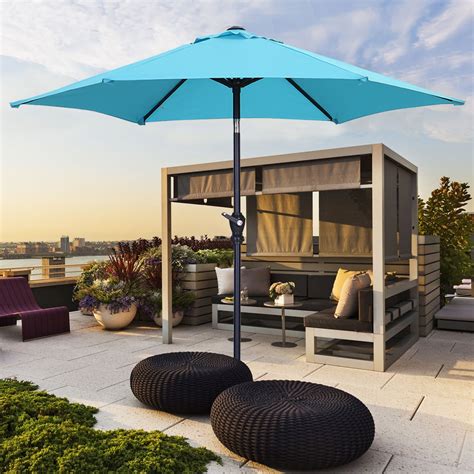 Ainfox 7.5ft Patio Umbrella Outdoor Portable Table Market Umbrella with