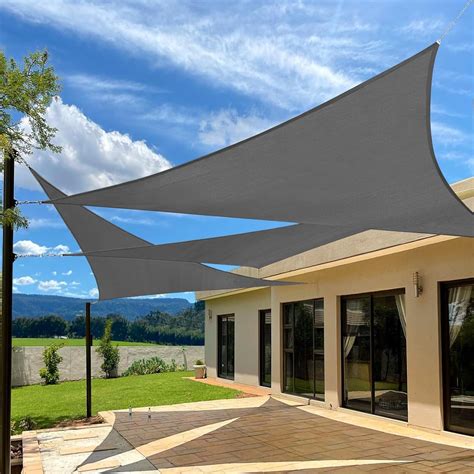 2x 16.5' Triangle Sun Shade Sail Patio Canopy Cover UV Blocking