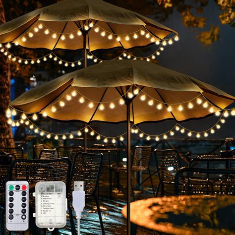 Strings Lights Patio Umbrella Lights 104 LEDs 8 Lighting Modes with