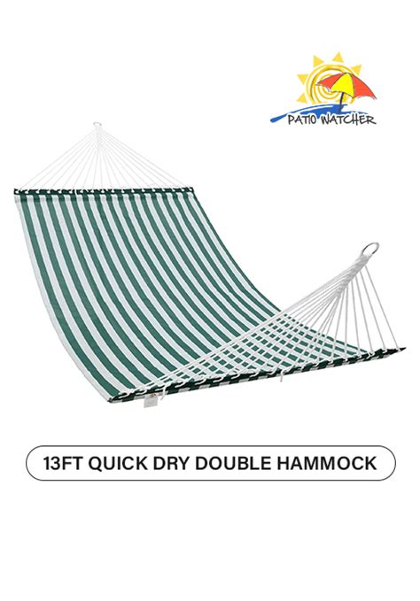 Patio Watcher Quilted Fabric Hammock with Pillow, Double Hammock with