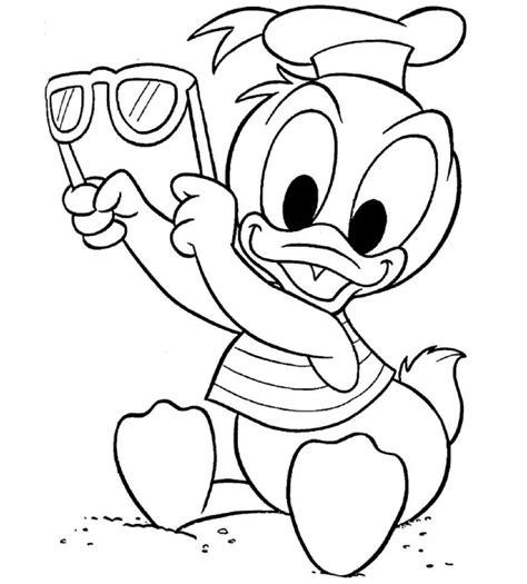 pato donald bebe para colorear