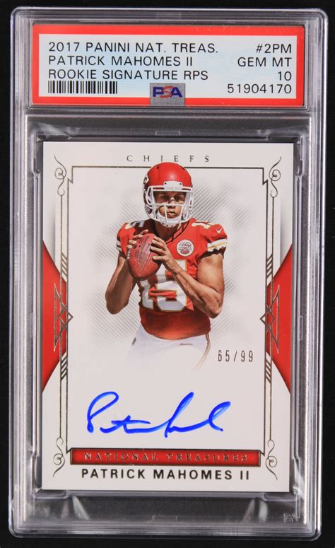 patrick mahomes signed rookie card