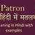 patron meaning in hindi