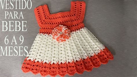 Vestido Tejido A Crochet Para Niña De 1 Año Niños