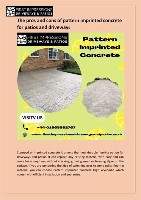 Pattern Imprinted Concrete Pros And Cons