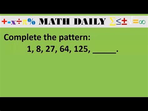 pattern of 1 8 27 64 125