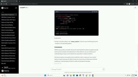 pattern program in python w3schools