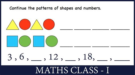 pattern questions in maths for class 1