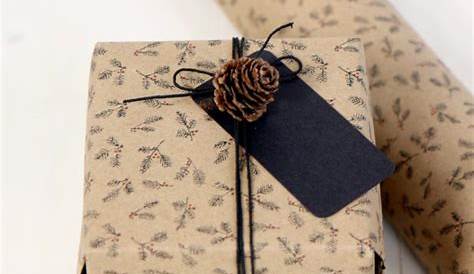 Brown Wrapping Paper | Rustic Fir & Berry Print | Paper Tree