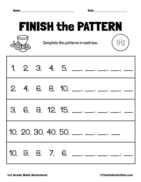 patterns in math 1st grade