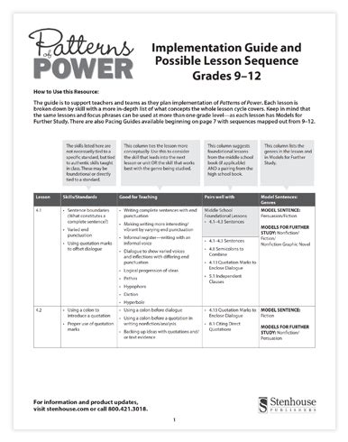 Patterns Of Power Scope And Sequence