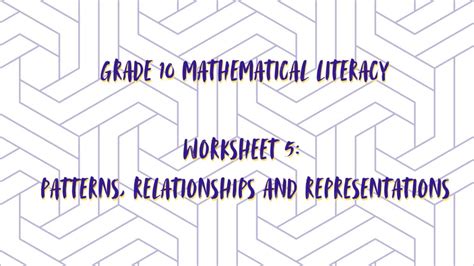 Patterns Relationships Mathematical Structures