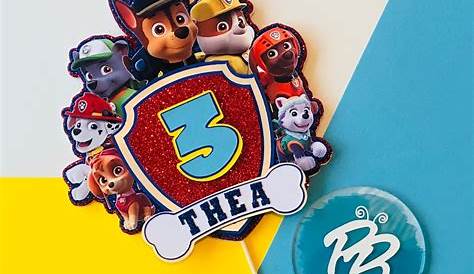 Paw Patrol Cake Topper / Personalised With Any Age & Any Name - Etsy